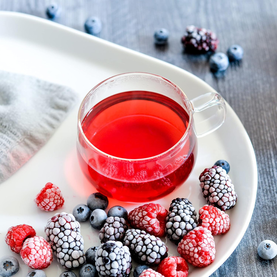 Teatulia Organic Hibiscus Berry Tea Bags (90 Square Tea Bags) | 100% Compostable | Sustainably Grown In Egypt | Hibiscus & Rose Hips