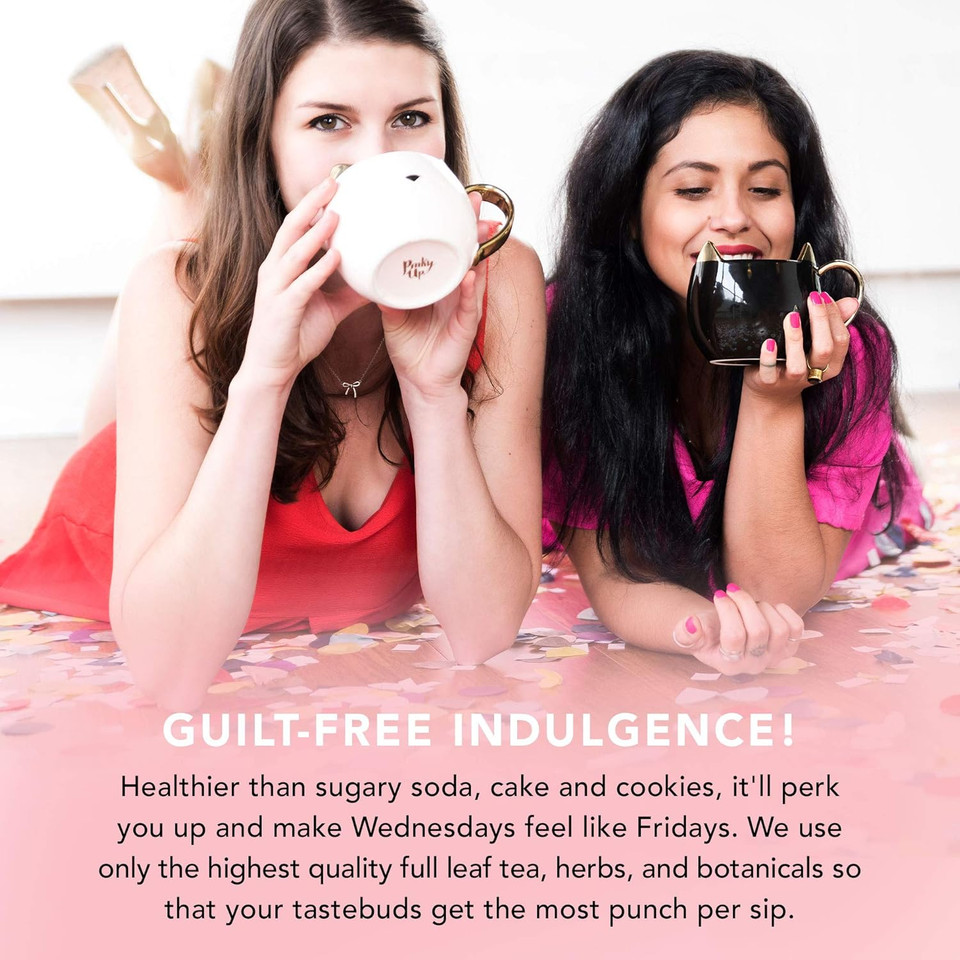 Pinky Up Red Velvet Cake Loose Leaf Tea | Yerba Mate Herbal Tea, 80-85 Mg Caffeine Per Serving, Naturally Calorie & Gluten Free | 4 Ounce Tin, 25 Servings