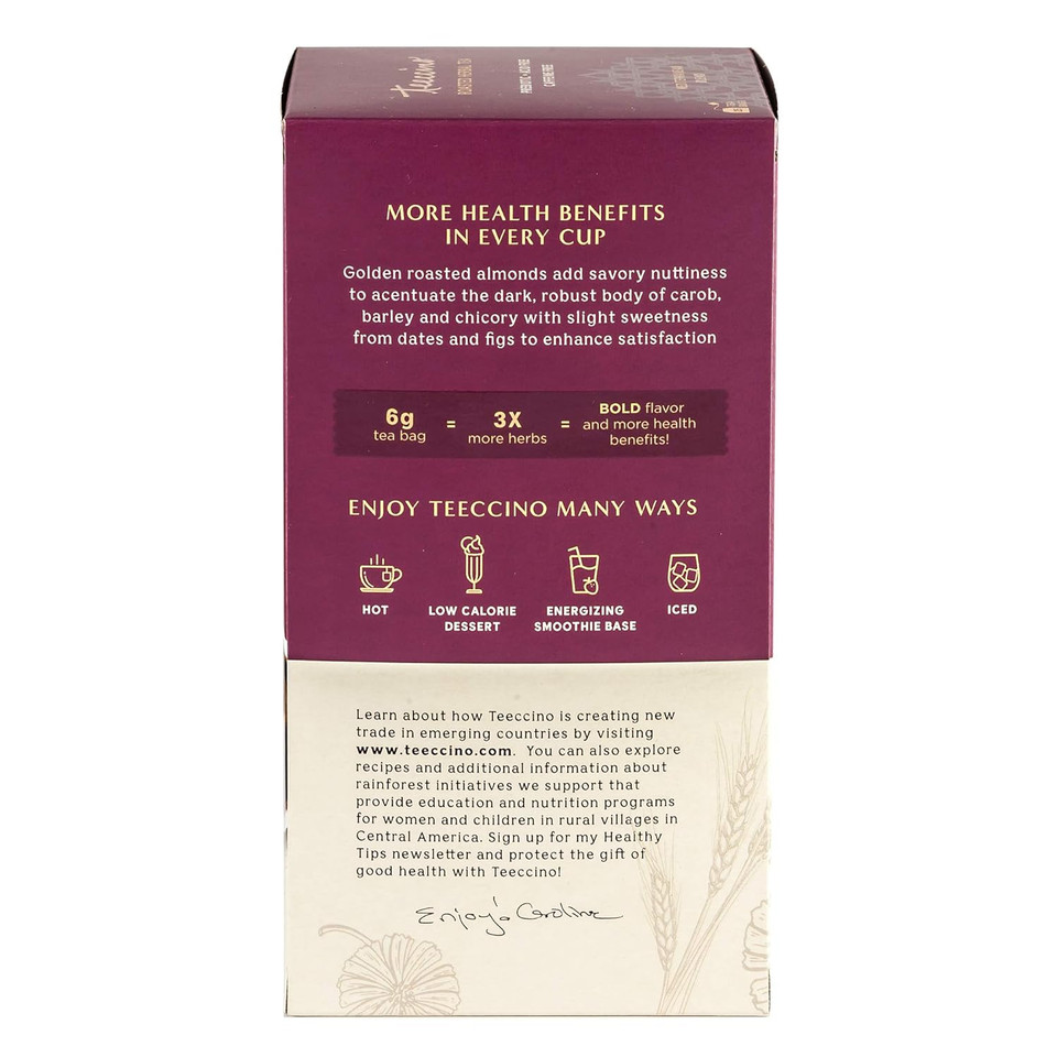 Teeccino Mocha Herbal Tea - Rich & Roasted Herbal Tea Thatã¢ÂS Caffeine Free & Prebiotic For Natural Energy, 25 Tea Bags (Pack Of 3)