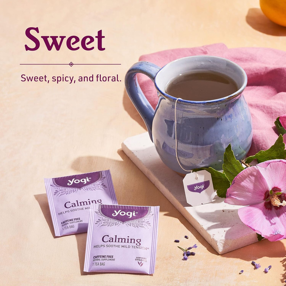 Yogi Tea Calming Tea - 16 Tea Bags Per Pack (4 Packs) - Organic Chamomile Tea - Supports A Sense Of Calm - Includes Lemongrass, Skullcap Leaf, Lavender Flower, Rose Hip & Licorice Root16 Count (Pack Of 4)