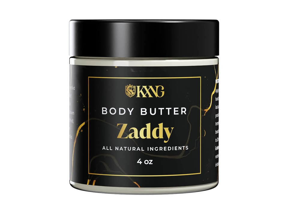 Kxng Cosmetics Body Butter For Men L 4Oz Coconut Oil & Shea Butter Moisturizing And Hydrating Body Butter L Gifts For Him For Birthday, Anniversary, Special Occasion (Zaddy)