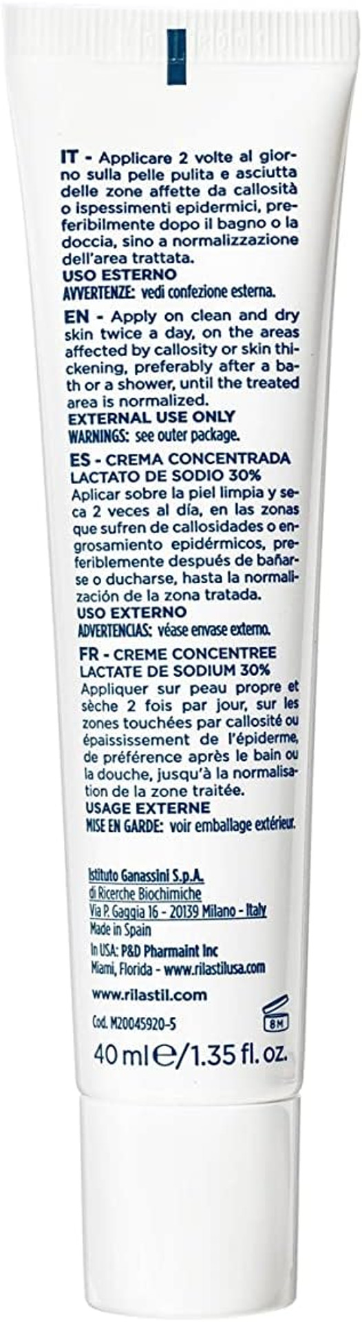 Rilastil Xerolact (E) Cream Concentrated Sodium Lactate 30% 40Ml