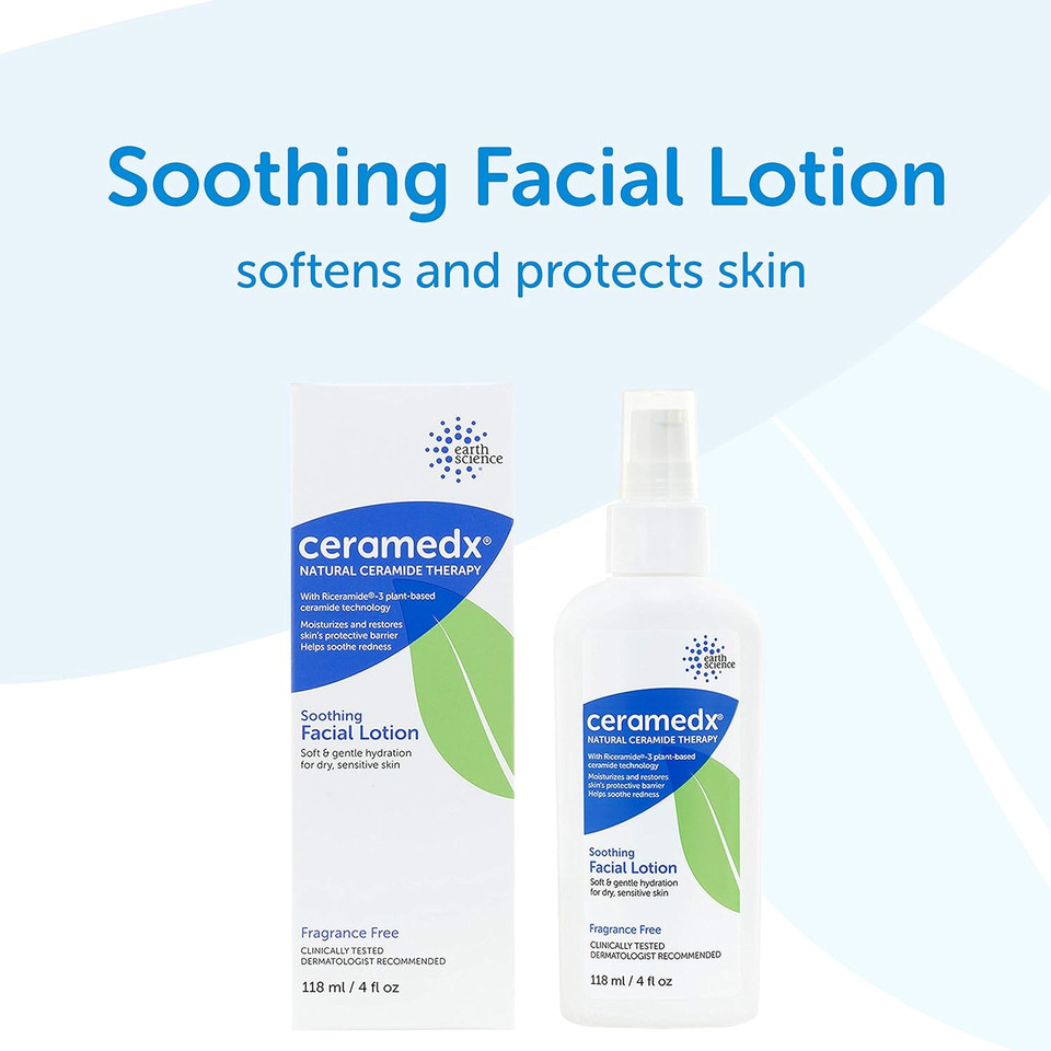 Ceramedx  Soothing Facial Lotion | Natural Ceramide Lotion For Dry, Sensitive Skin | Cruelty Free, Vegan & Fragrance Free | 4 Fl Oz Ceramedx  Soothing Facial Lotion | Natural Ceramide Lotion For Dry, Sensitive Skin | Cruelty Free, Vegan & Fragrance Free | 4 Fl Oz