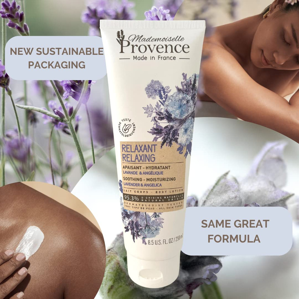 Mademoiselle Provence - Lavender & Angelica - Natural Body Lotion - Relaxing, Soothing & Moisturizing - Vegan - Made In Franceã¢Â