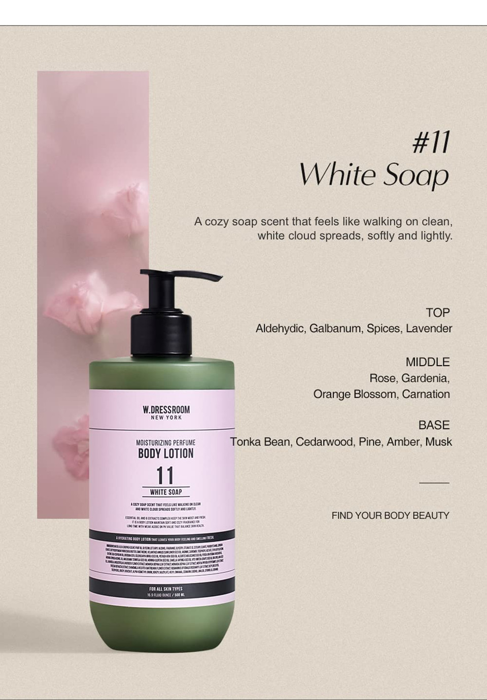 W.Dressroom Moisturizing Body Lotion No.11 White Soap