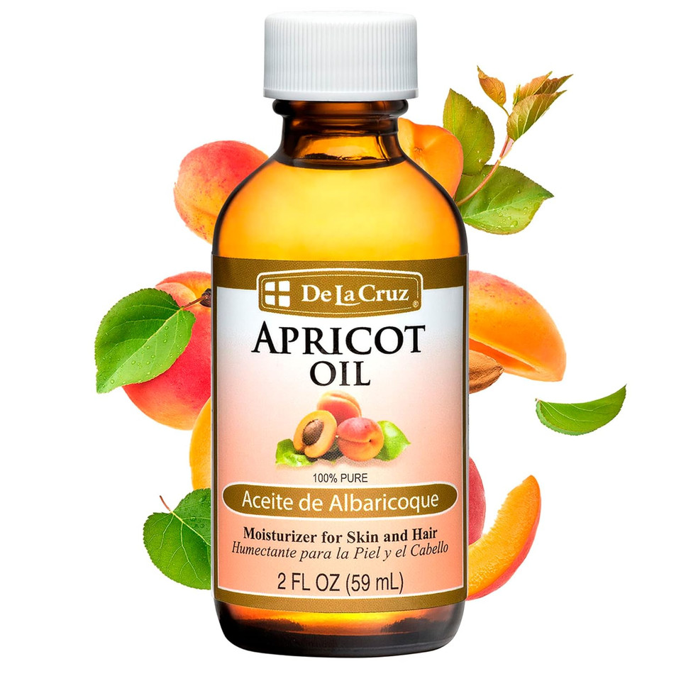 De La Cruz - Apricot Oil - 100% Pure Apricot Kernel Oil - Moisturizing Oil For Skin And Hair - Expeller Pressed Hexane Free - 2 Fl Oz