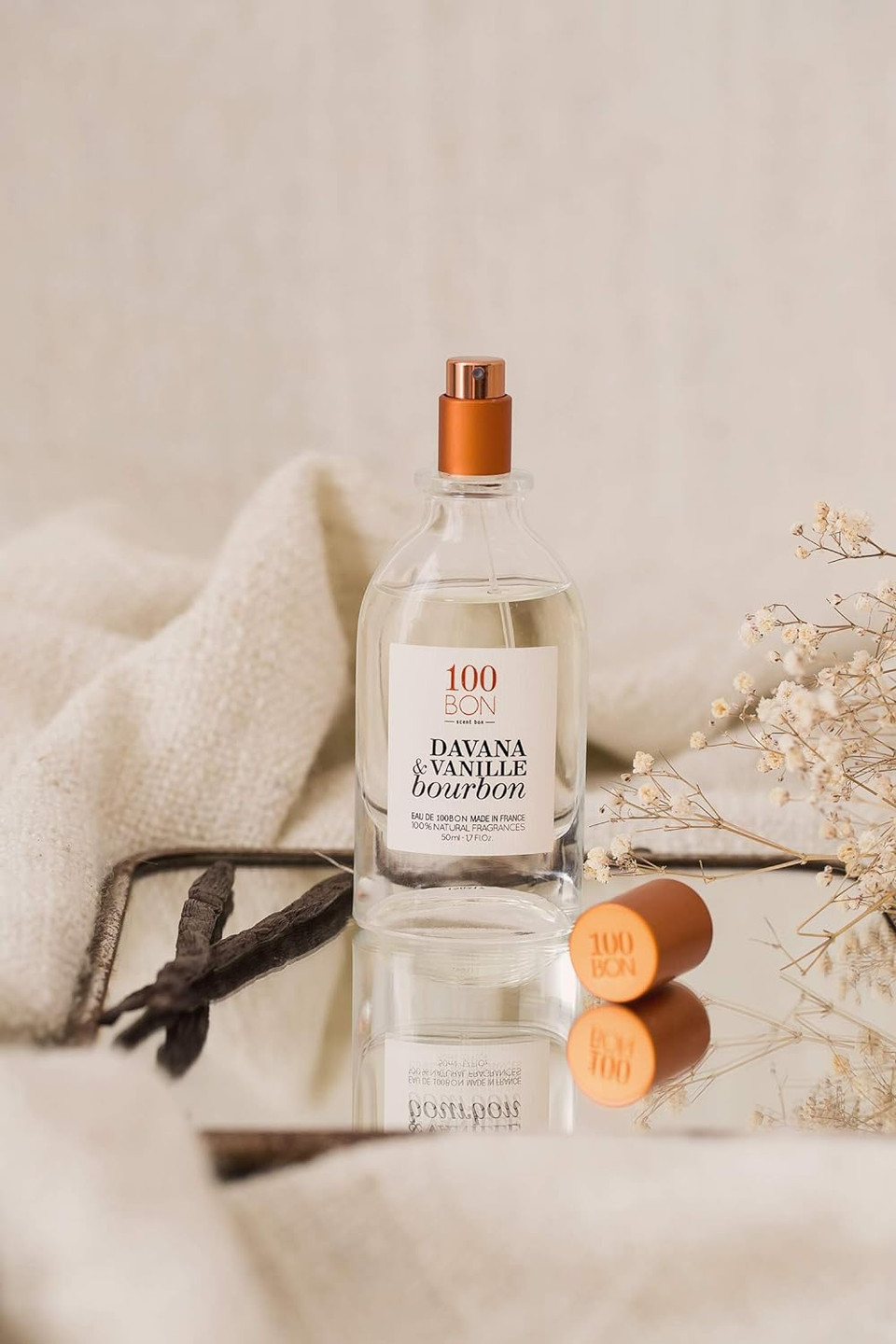 100Bon Davana & Vanille Burbon  Davana & Vanilla Fragrance For Women & Men  Energizing Organic Fragrance - Fruity, Licorice & Sweet Notes Fragrance - 100% Natural Fragrance Travel Spray, 1.7 Fl Oz1.69 Fl Oz (Pack Of 1)
