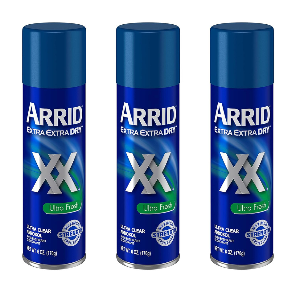 Arrid Xx Ultra Clear Anti-Perspirant Deodorant Spray, Ultra Fresh 6 Oz (Pack Of 3)