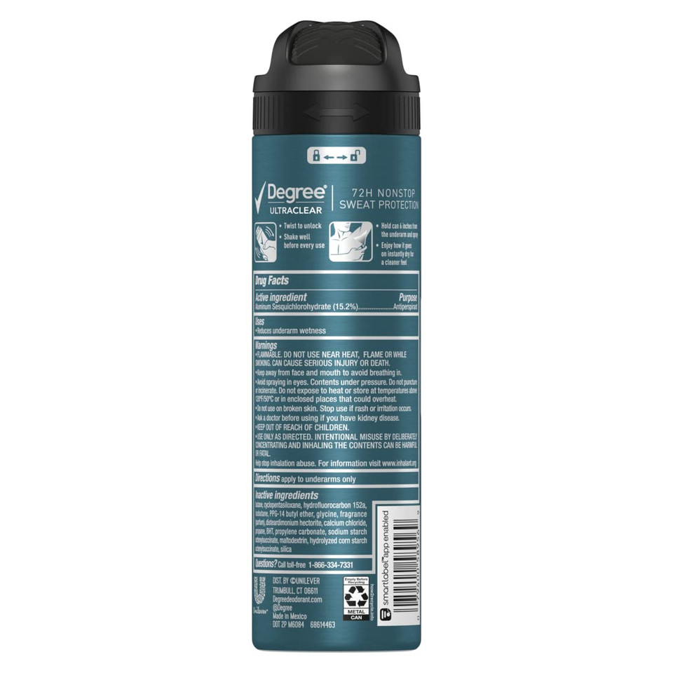 Degree Men Antiperspirant Deodorant Dry Spray Black + White 3 Count Protects From Deodorant Stains Antiperspirant For Men With Motionsense Technology 3.8 Oz