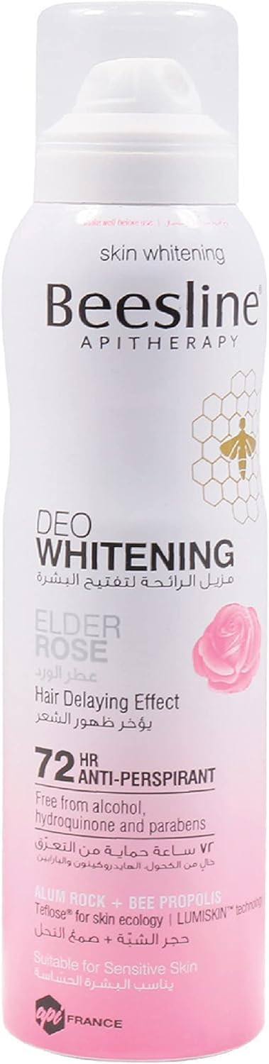 Beesline Deo Spray On Deodorant Alum Rock Bee Propolis - Elder Rose Alcohol Free 150Ml / 5.07 Oz