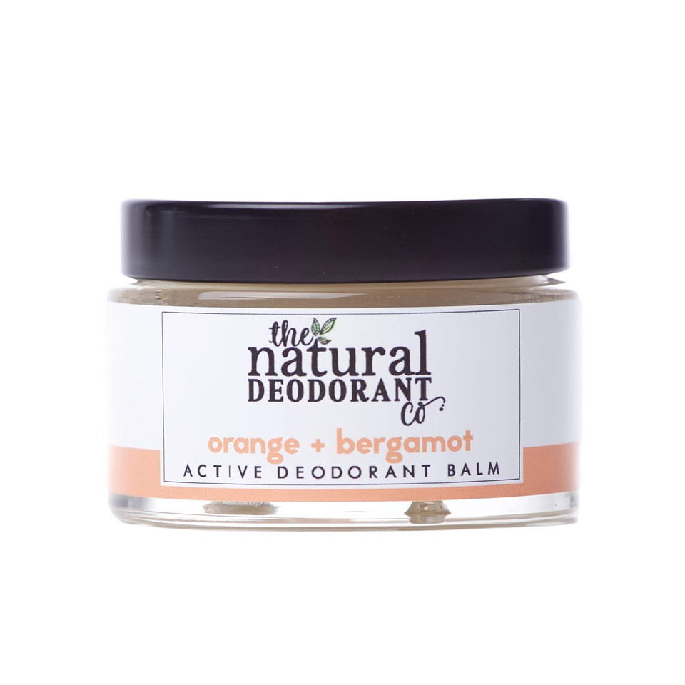 The Natural Deodorant Co, Active Deodorant Balm Orange & Bergamot 55G, Aluminium Free, Plastic Free, Extra Strength