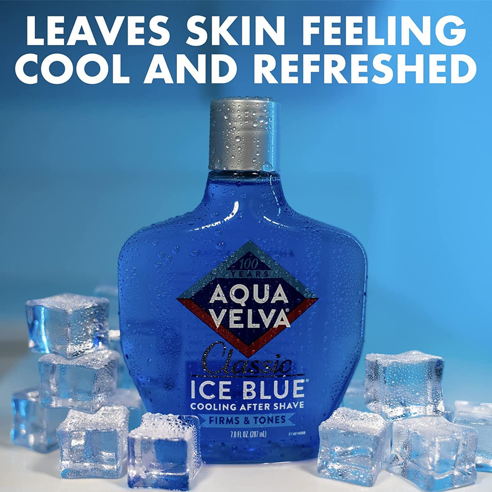 Aqua Velva Cooling After Shave, Classic Ice Blue 7 Oz (Pack Of 8)