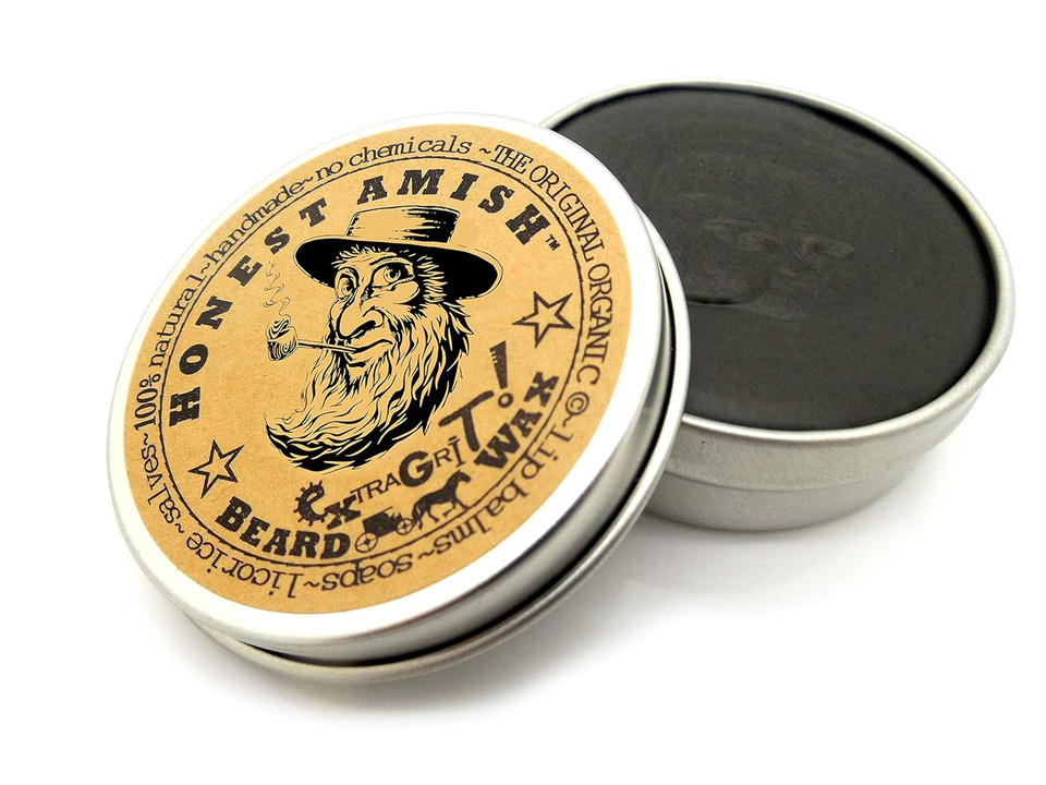 Honest Amish Extra Grit Beard Wax - Natural And Organic - Hair Paste And Hair Control Wax - 2 Ounce