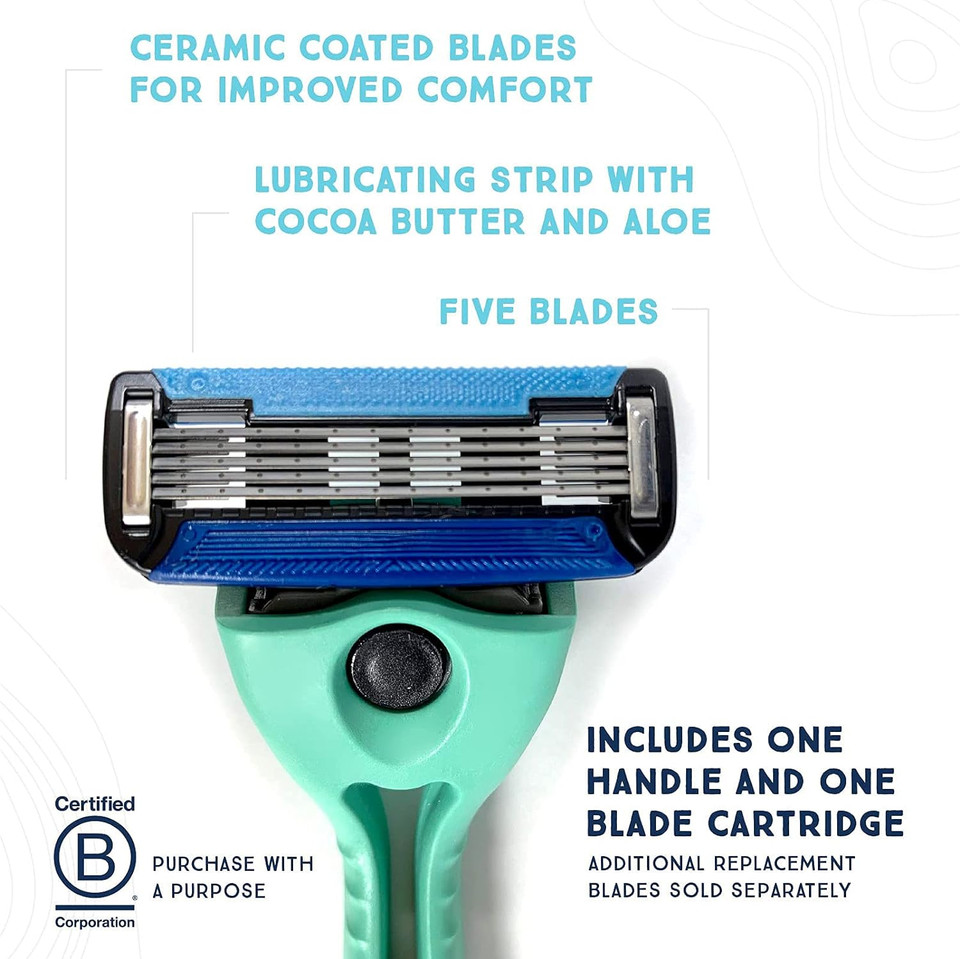 Preserve Shave 5 Five Blade Refillable Razor, Made From Recycled Materials, Sunshine Yellowsunshine Yellow