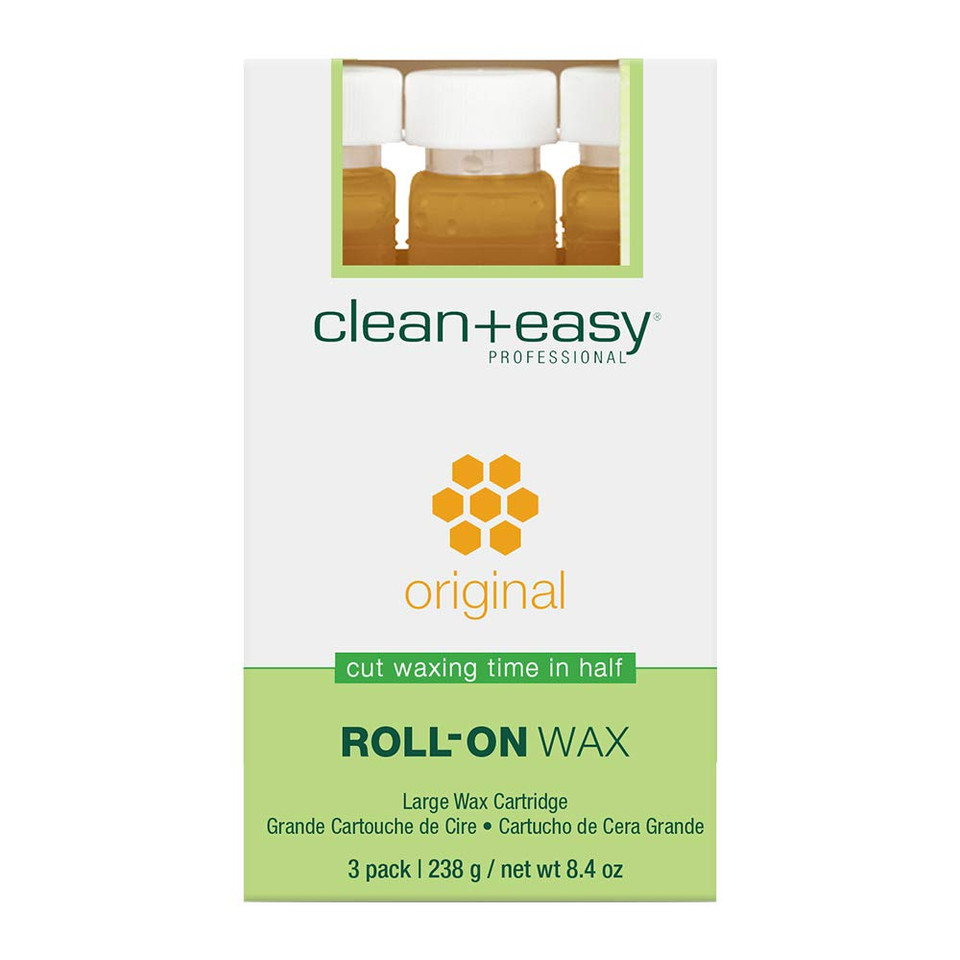 Clean + Easy Large Original Roll On Wax Refill For Wax Cartridge, Hygienic Depilatory Hair Removal Treatment, Removes Fine To Coarse Hairs, Perfect For Delicate Skin - 3 Packs3 Packlarge (Pack Of 3)