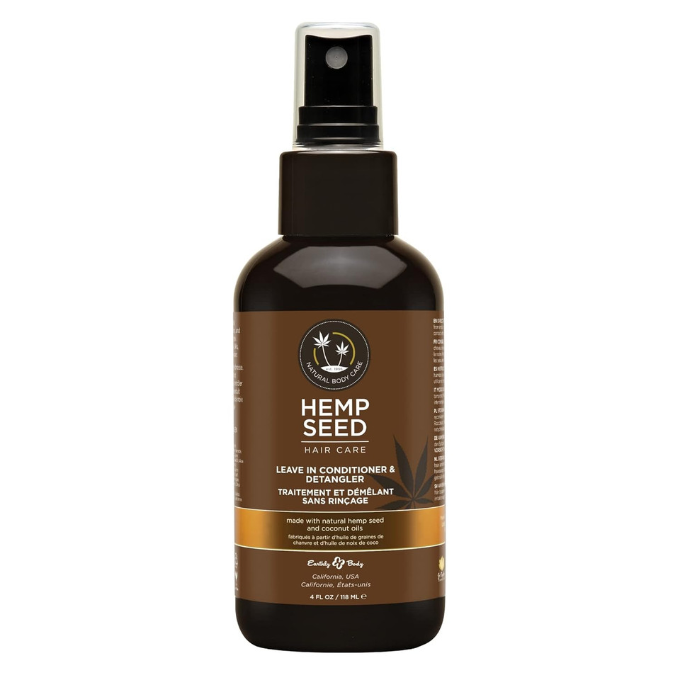 Hemp Seed Hair Care Leave-In Conditioner & Detangler, Naked In The Woods - 4 Oz - Smooths, Softens, Moisturizes & Improves Manageability - Hemp Seed Oil & Coconut Oil - Vegan, Cruelty Free