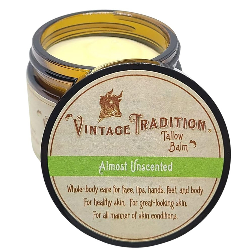 Vintage Tradition Epic Glow Beef Tallow Balm  Glow Boosting Moisturizer With Lavender Oil, Myrrh Oil, Manuka Face Oil, And Fish Oils  Beef Tallow For Skin Care From Head To Toe, 2 Fl. Oz
