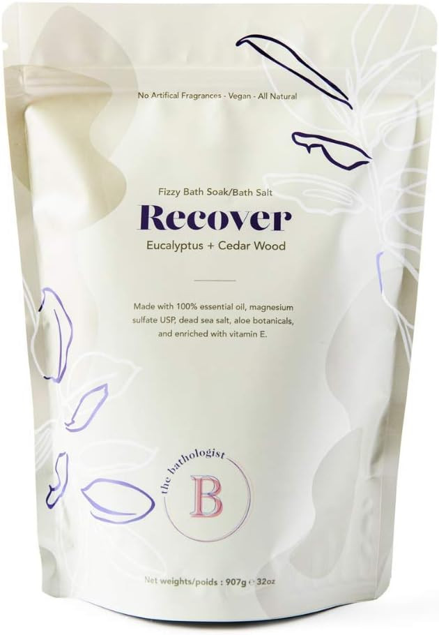 Recover Eucalyptus + Cedar Wood Vegan, All Natural, Fizzy Bath Soak 2Lb Bag (Good For 10+ Baths)