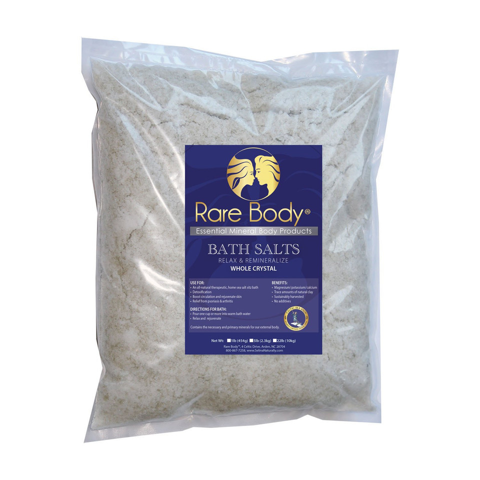 Celtic Sea Salt Rare Body Whole Crystal Bath Salt - Relaxing Salt Bath Soak for Relaxation, Alleviating Disease Symptoms and Aches and Pains, All Natural, Vegan and Gluten Free  5 Pounds