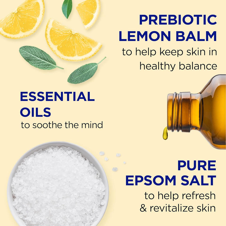 Dr Teal'S Foaming Bath With Pure Epsom Salt, Prebiotic Lemon Balm & Essential Oils, 34 Fl Oz (Pack Of 4) (Packaging May Vary)34.00 Fl Oz (Pack Of 4)