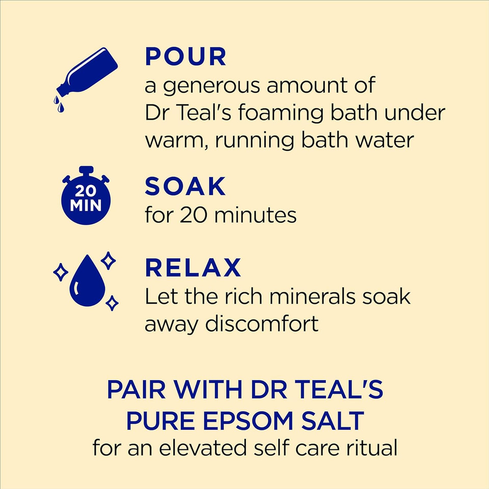 Dr Teal'S Foaming Bath With Pure Epsom Salt, Prebiotic Lemon Balm & Essential Oils, 34 Fl Oz (Pack Of 4) (Packaging May Vary)34.00 Fl Oz (Pack Of 4)