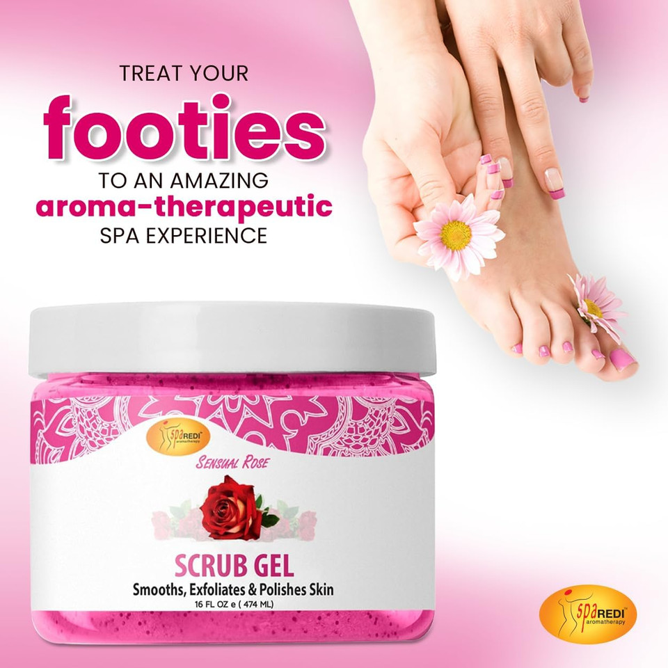 Spa Redi  Exfoliating Scrub Pumice Gel, Sensual Rose, 16 Oz - Manicure, Pedicure And Body Exfoliator Infused With Hyaluronic Acid, Amino Acids, Panthenol And Comfrey Extract Spa Redi  Exfoliating Scrub Pumice Gel, Sensual Rose, 16 Oz - Manicure, Pedicure And Body Exfoliator Infused With Hyaluronic Acid, Amino Acids, Panthenol And Comfrey Extract