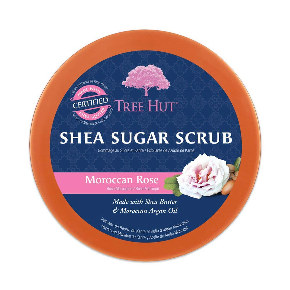 Tree Hut Shea Sugar Scrub Moroccan Rose, 18Oz, Ultra Hydrating And Exfoliating Scrub For Nourishing Essential Body Care (Pack Of 3)