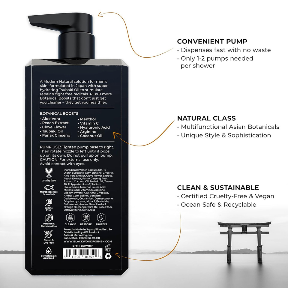 Blackwood For Men Pure Moisture Body Wash (17 Oz), Active Man Daily Shampoo (17 Oz), And X-Punge Foaming Face Wash (4.55 Oz) Bundle For Men Blackwood For Men Pure Moisture Body Wash (17 Oz), Active Man Daily Shampoo (17 Oz), And X-Punge Foaming Face Wash (4.55 Oz) Bundle For Men