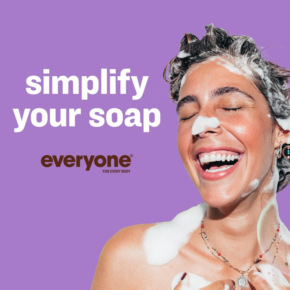 Everyone 3-In-1 Soap Body Wash, Bubble Bath, Shampoo, Travel Size, 2 Ounce (Pack Of 12), Vanilla And Lavender, Coconut Cleanser With Plant Extracts And Pure Essential Oils