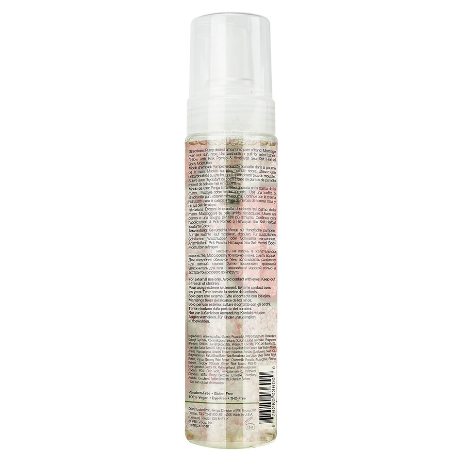 Hempz Pink Pomelo & Himalayan Sea Salt Herbal Foaming Body Wash 8.5 Oz