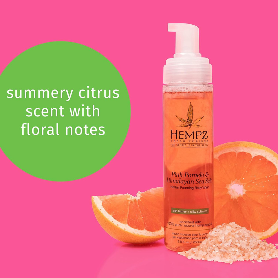 Hempz Pink Pomelo & Himalayan Sea Salt Herbal Foaming Body Wash 8.5 Oz