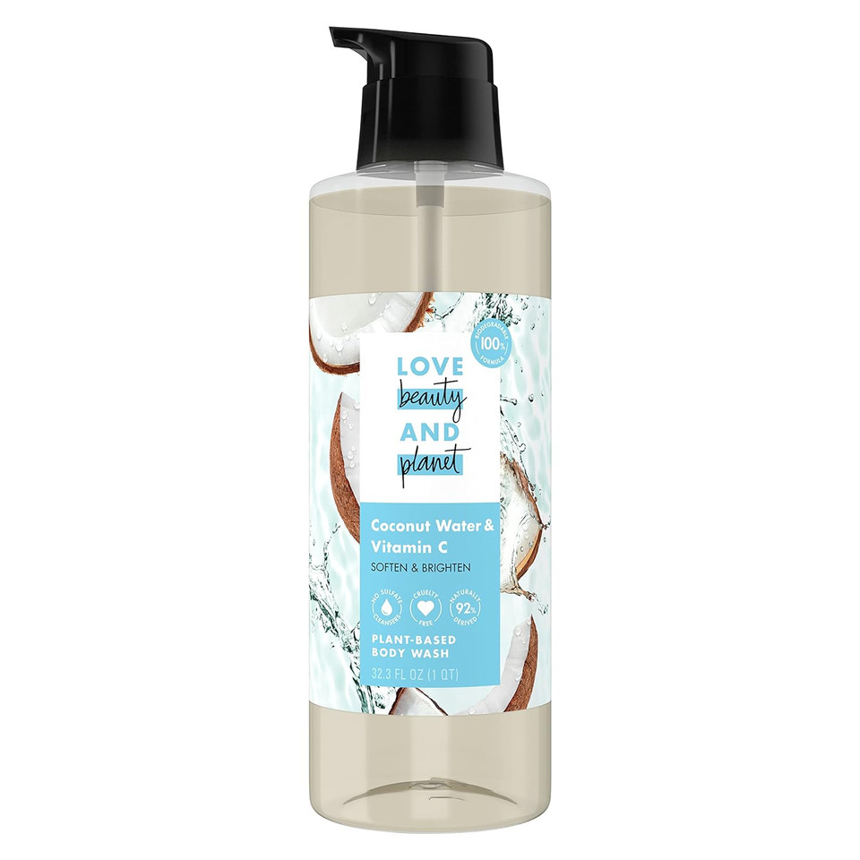 Love Beauty And Planet Body Wash Softened, Visibly Glowing Skin Coconut Water And Vitamin C Made With Plant-Based Cleansers And Skin Care Ingredients 32.3 Fl Oz