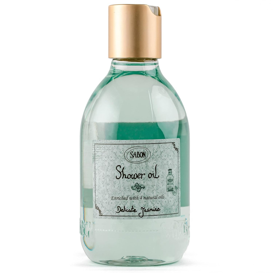 Sabon Shower Oil  Delicate Jasmine | Luxurious Body Wash | Bergamot, Ylang, Rose | Enriched With 4 Natural Oils | For All Skin Types | 10.5 Fl Oz