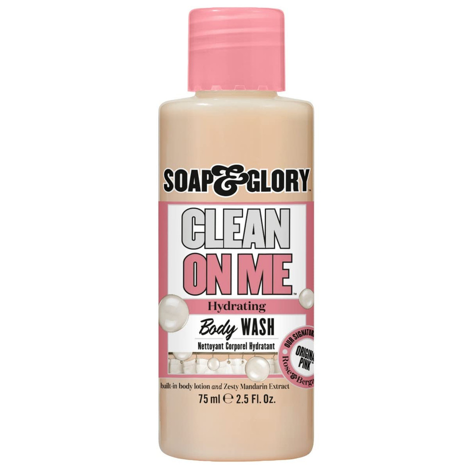 Soap & Glory Original Pink Clean On Me Body Wash - Hydrating Shower Soap & Skin Cleanser With Built In Body Lotion For Maximum Hydration - Bergamot & Rose Scented Moisturizing Body Wash (75Ml)2.54 Fl Oz (Pack Of 1)