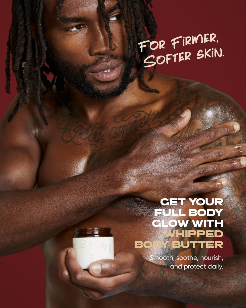 Buttah Skin By Dorion Renaud Whipped Body Butter 4Oz - 100% All Natural & Organic (Hard In Jar) Pure Whipped Virgin Raw African Shea Butter - Moisturizer For Melanin Rich Skin - Black Owned Skincare