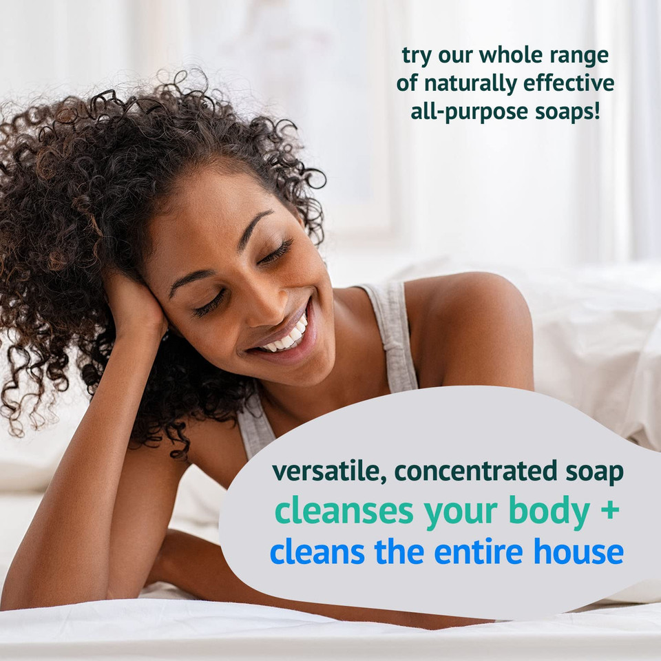 Green Beaver All Purpose Liquid Soap, Natural All Purpose Concentrated Castile Soap, Hand, Laundry, Body And House Wash For All Skin Types, Frosty Mint, 1 Liter