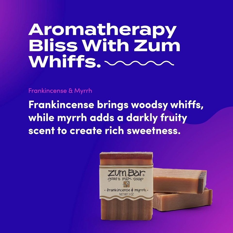 Indigo Wild Zum Goat'S Milk Soap Bar - Bar Soap For Hands & Body Made With Essential Oils - 3 Oz - Frankincense & Myrrh (3 Pack)3 Ounce (Pack Of 3)