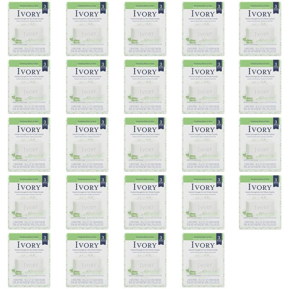 Ivory Gentle Bar Soap Aloe Scent 3.17 Oz, 72 Count