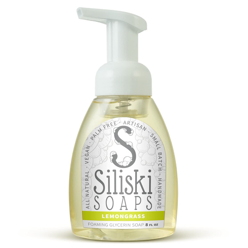 Simple Skincare By Siliski Foaming Glycerin Soap, All Natural, Vegan And Palm Free - Lemongrass, 8 Fl Oz