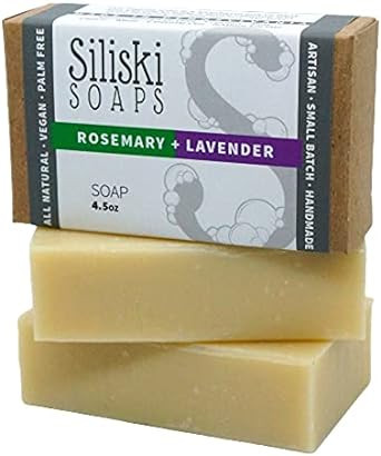 Simple Skincare By Siliski Soap, Hard, Gentle, Bath Soap, All Natural, Vegan And Palm Free - Rosemary + Lavender, 4.5 Oz