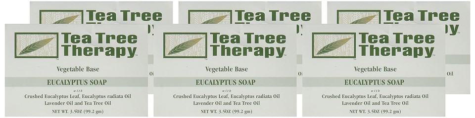 Tea Tree Therapy Vegetable Base Bar Soap, Eucalyptus, 6 Count