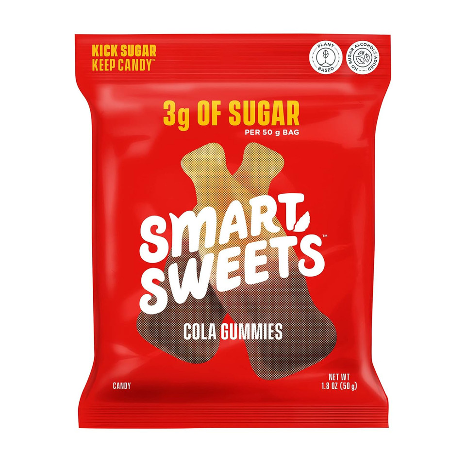 Smart Sweets Cola Gummies, 1.8Oz (Pack Of 12), Candy With Low Sugar (3G), Low Calorie (100), No Artificial Sweeteners, Vegan, Plant-Based, Gluten-Free, Healthy Snack For Kids & Adults1.8 Ounce (Pack Of 12)