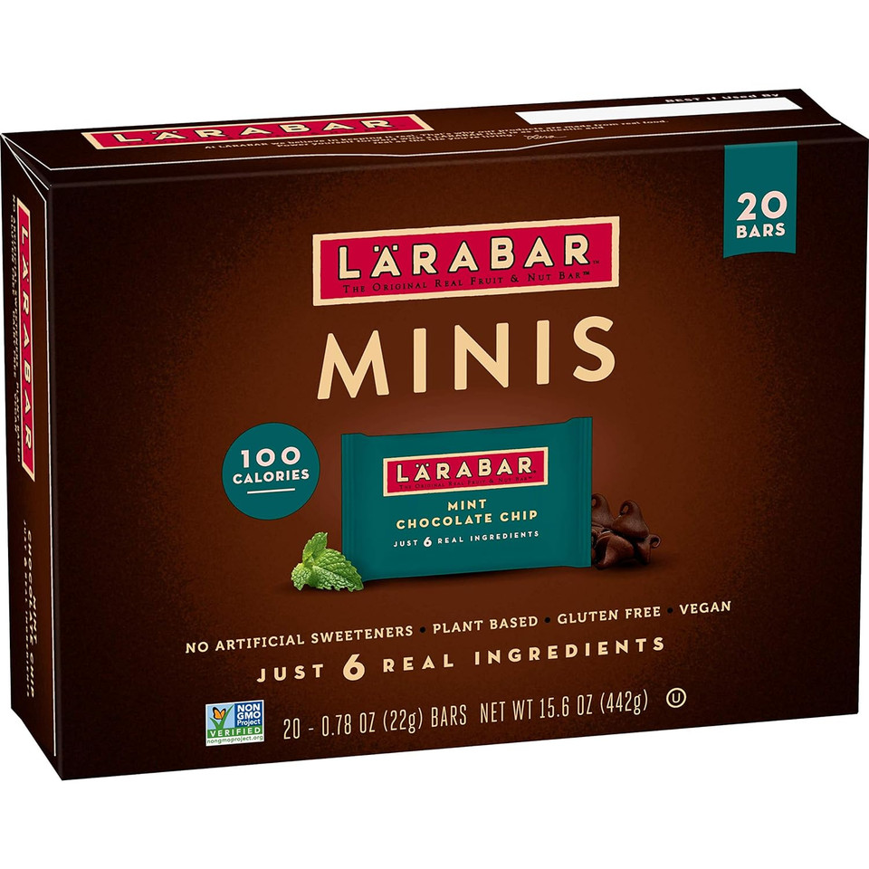 LÄRABAR Mint Chocolate Mini Bars, Gluten Free Vegan Fruit & Nut Bars, 20 ct