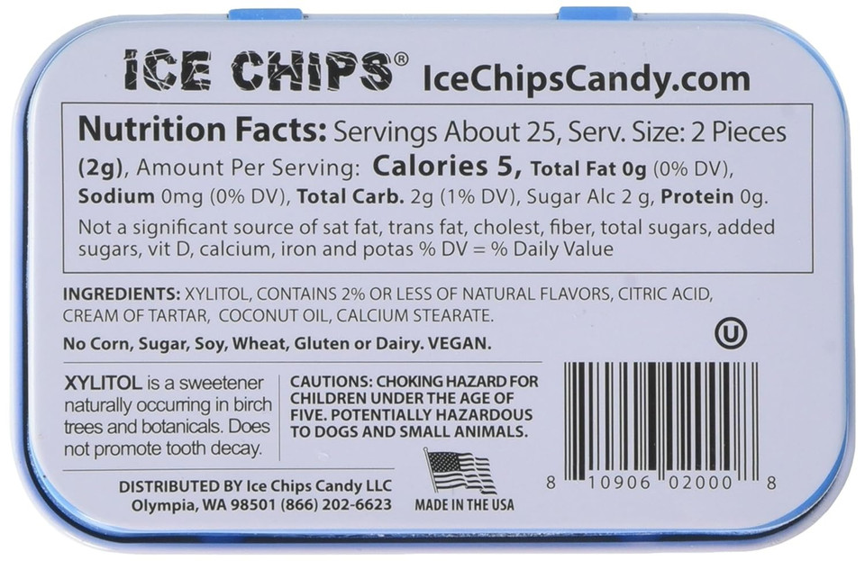 Ice Chips Candy Hand Crafted Tin Juicy Berry Mix Candy, 1.76 Ounce