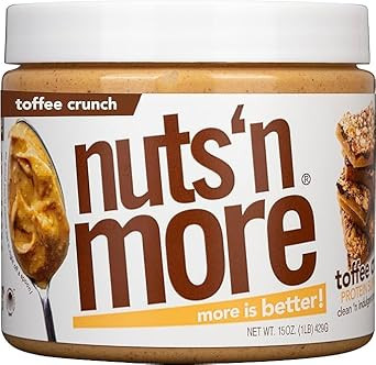 Nuts N More Chocolate Maple Pretzel Peanut Butter Spread, Added Protein All Natural Snack, Low Carb, Low Sugar, Non-Gmo, High Protein Flavored Nut Butter (15 Oz Jar)