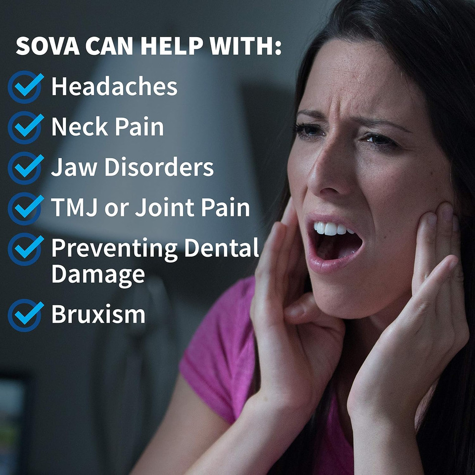 Sova Aero Night Guard With Case - 1.6Mm Thin - Custom-Molded Fit - Protects Against Nighttime Teeth Grinding & Clenching - Odor & Taste Free - Remoldable Up To 20 Times - Non Toxic