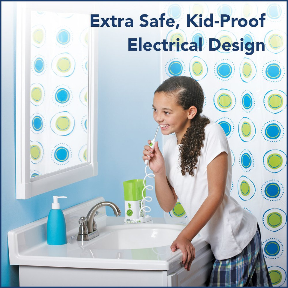 Waterpik Water Flosser For Kids, Countertop Water Flosser For Children And Braces, Wp-260, Green