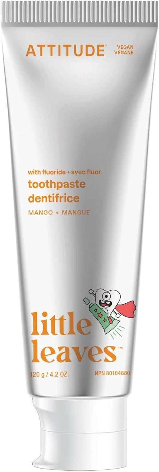 Attitude Toothpaste With Fluoride, Prevents Tooth Decay And Cavities, Vegan, Cruelty-Free And Sugar-Free, Mango, 4.2 Oz
