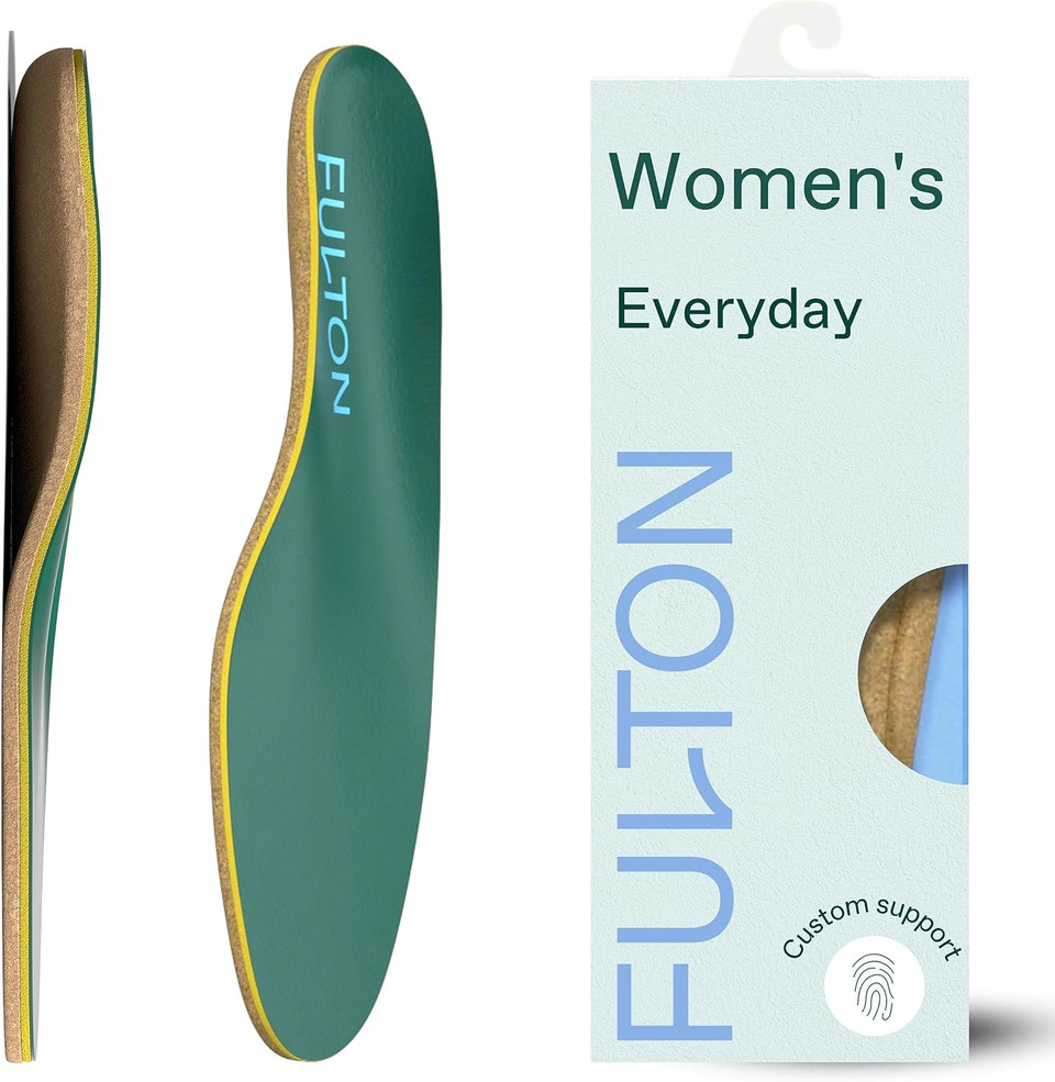 Fulton Custom Molding Cork Shoe Inserts For Women - Pain Relief Orthotic Insoles - All Day Comfort + Plantar Fasciitis Arch Support Inserts For Flat Feet To High Arch (Women'S Size 10.5-11)Women&#039;S 10.5-11