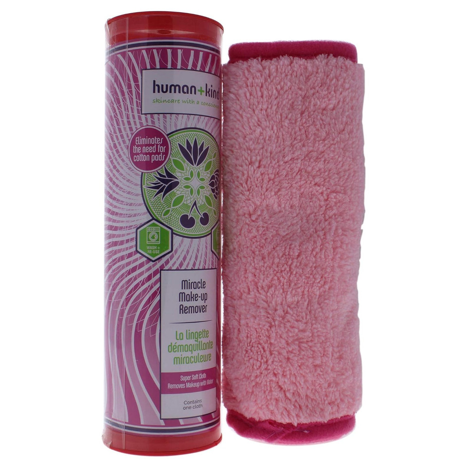 Human+Kind Miracle Makeup Remover - Super Soft, Washable Makeup Cleanser Towel And Skin Exfoliator - Sustainable Alternative To Disposable Makeup Wipes - Lasts Up To 1,000 Washes - 1 Pc